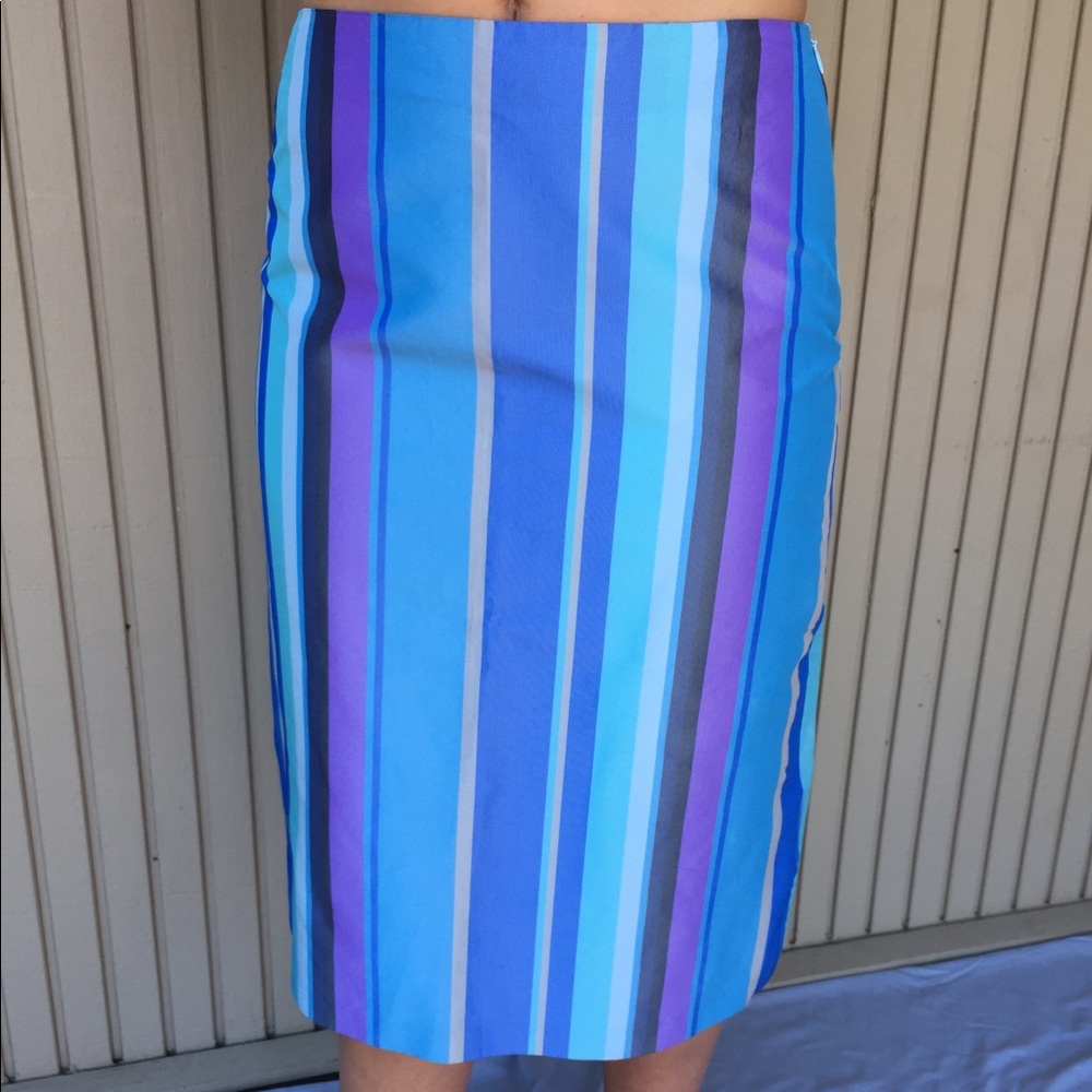 NWOT French Connection Blue Lined Striped Skirt